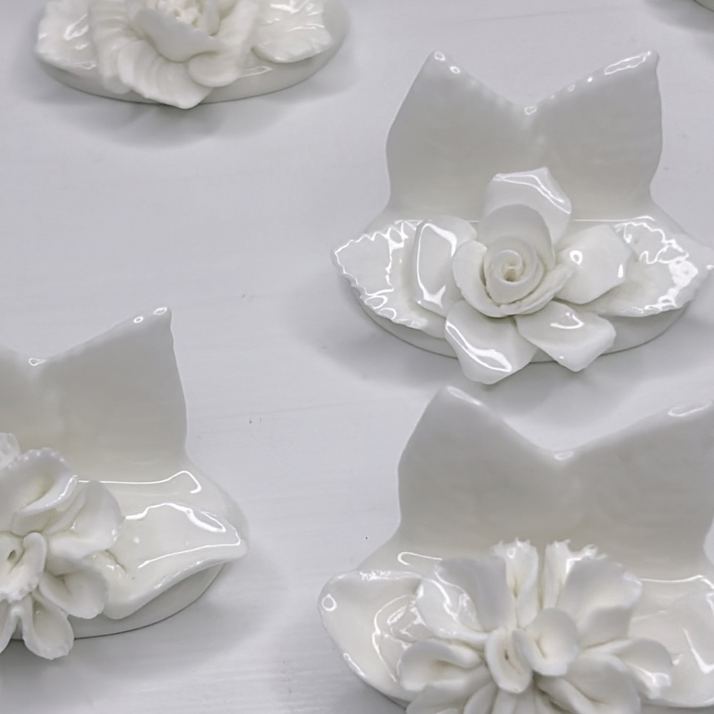 Vintage Coalport 💐 Bone China Floral Name Card Holders Mismatched Set of 8 - Picture 15 of 16